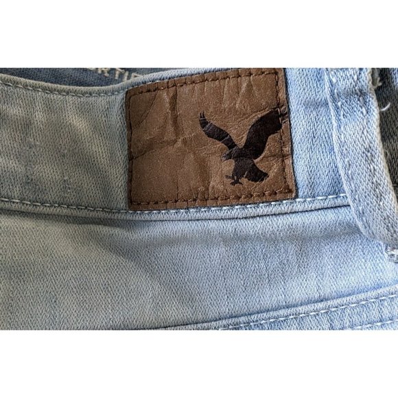 American Eagle Outfitters Super Stretch Hi-Rise Shortie AEO Denim X Shorts Sz 10 - Picture 6 of 7
